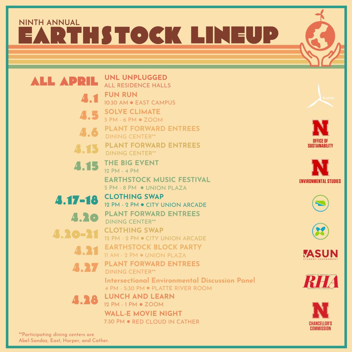Earthstock 2023 Lineup of Events