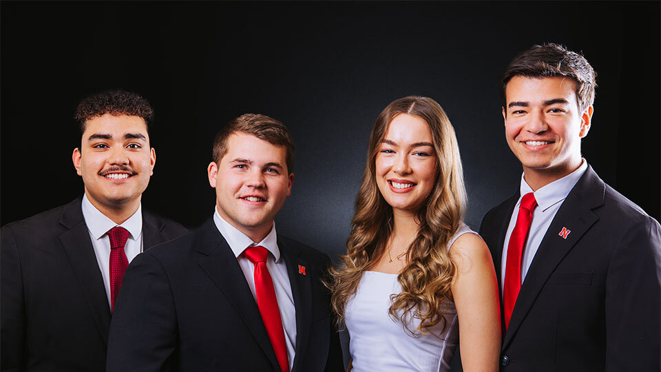 (left to right) Leonardo Luna-Duran; Kurt Schneider; Cassidy Bell; Armando Monarrez